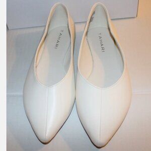New Off White Ballet Flats Slip On Shoes Paris Vegan Uppers Sz 10 NWOT Tahari
